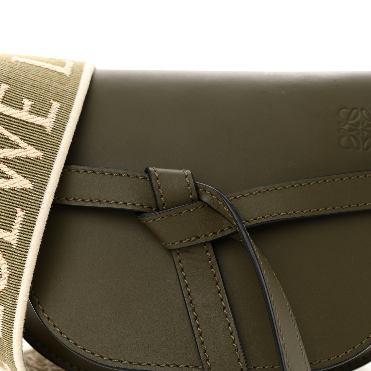 Calfskin Jacquard Mini Gate Dual Bag Autumn Green