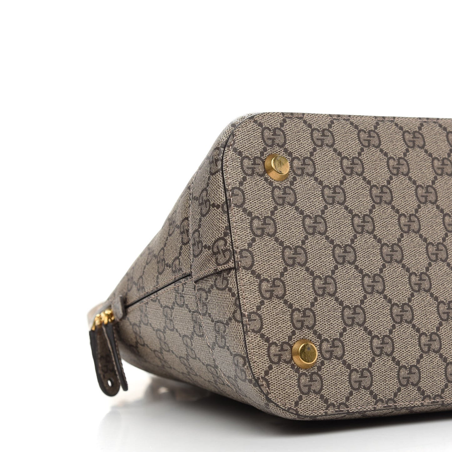 X GUCCI GG Supreme Monogram Medium Ville Top Handle Beige Ebony