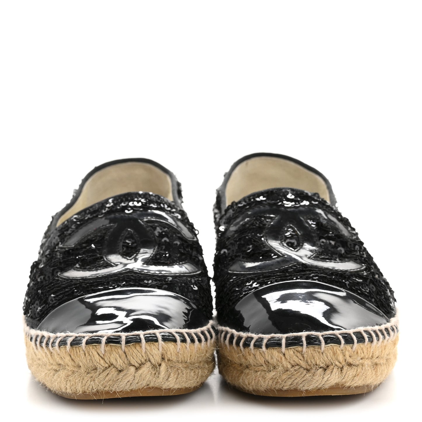 Patent Sequin CC Espadrilles 37 Black