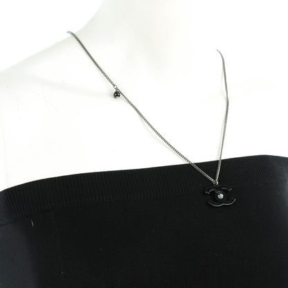 Chanel Enamel CC Camellia Necklace Black 2 of 7