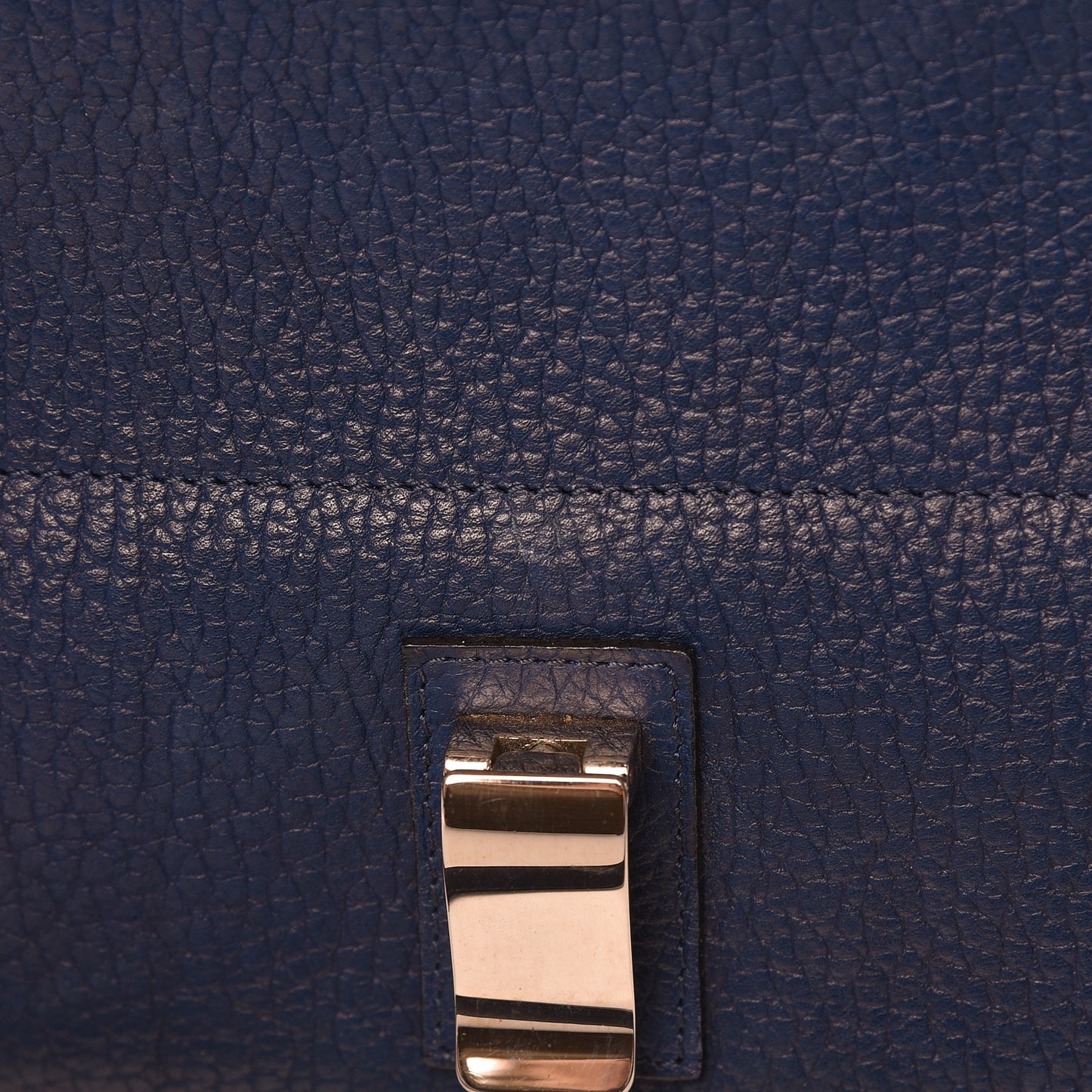 Pebbled Calfskin Double Sided PS Courier Bag Indigo