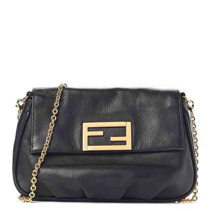 Fendi Vitello Flamingo Fendista Pouchette Crossbody Black 1 of 11