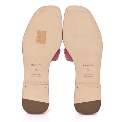 Hermes Epsom Oran Sandals 39 Rose De Venise 5 of 9