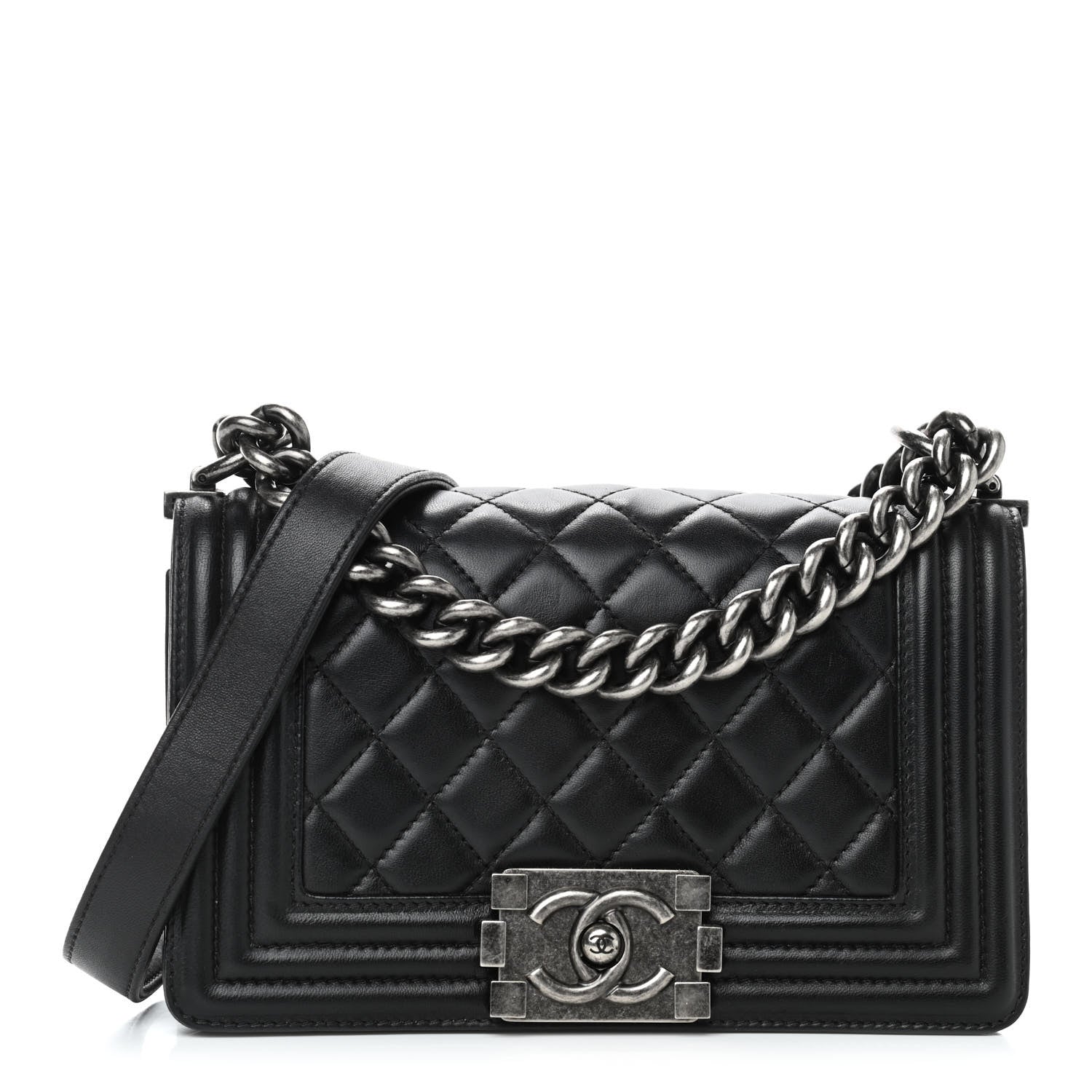 Chanel Lambskin Quilted Small Boy Flap Black 1 of 9