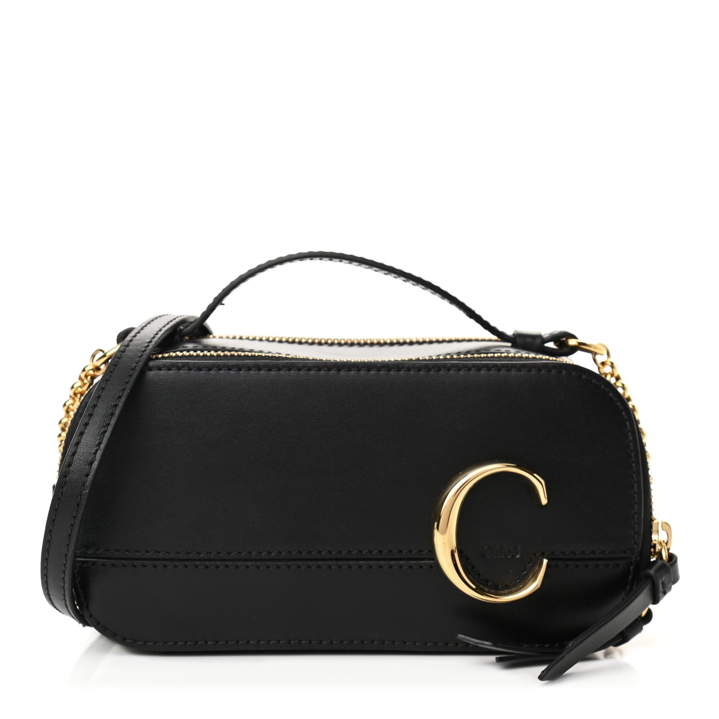 Calfskin Mini C Vanity Bag Black