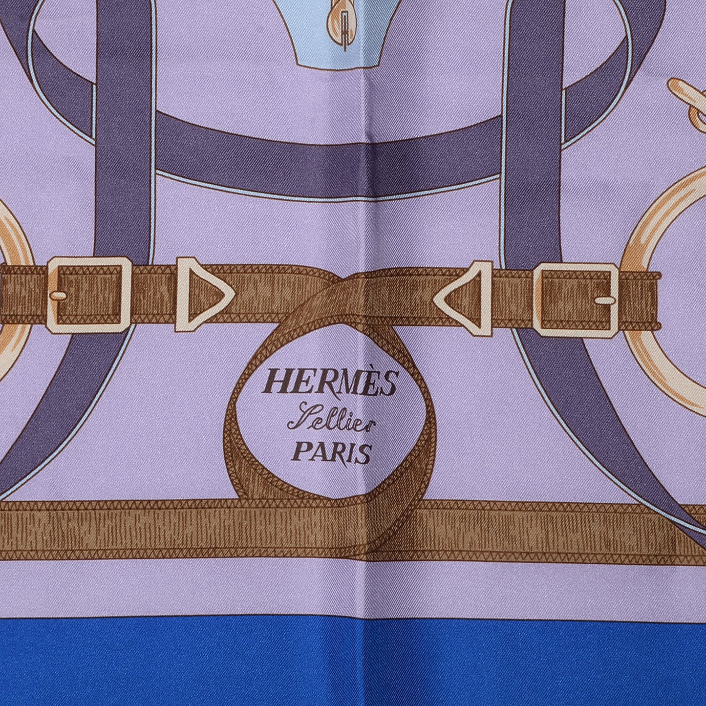 Silk Eperon D'Or Scarf 90 Bleu Purple