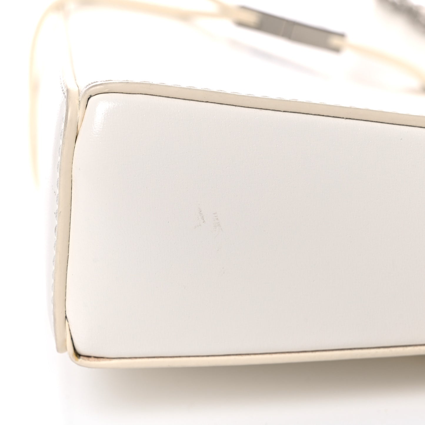 Box Calfskin Small Cut Out Shoulder Bag Ivory