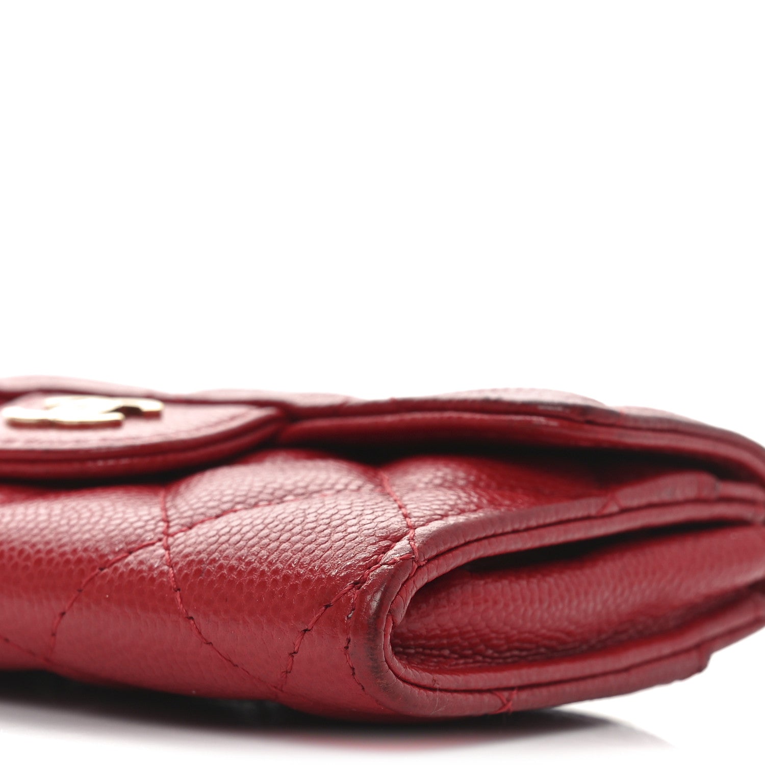 Chanel Caviar Quilted Flap Card Holder Wallet Red 9 of 9