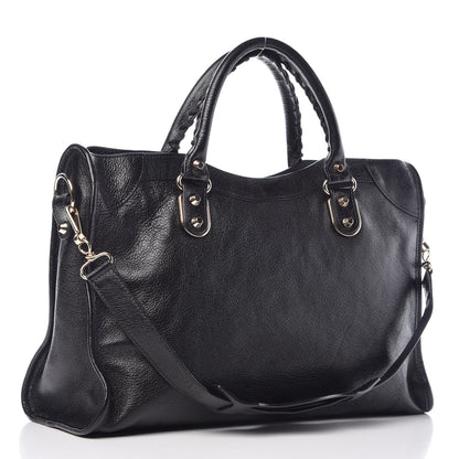 Balenciaga Chevre Gold Metallic Edge Hardware City Black 3 of 8