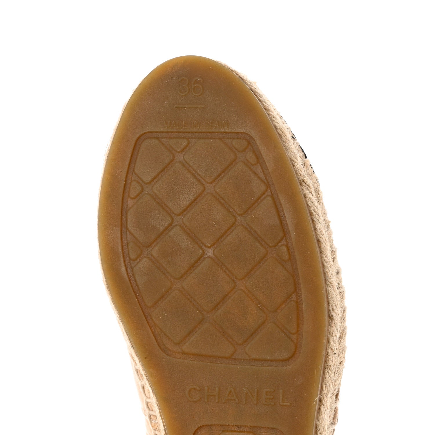 Chanel Lambskin CC Espadrilles 36 Beige Black 8 of 12