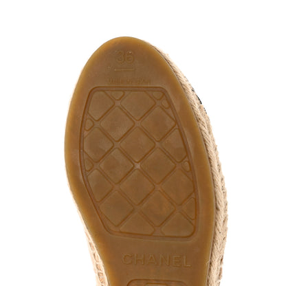 Chanel Lambskin CC Espadrilles 36 Beige Black 8 of 12
