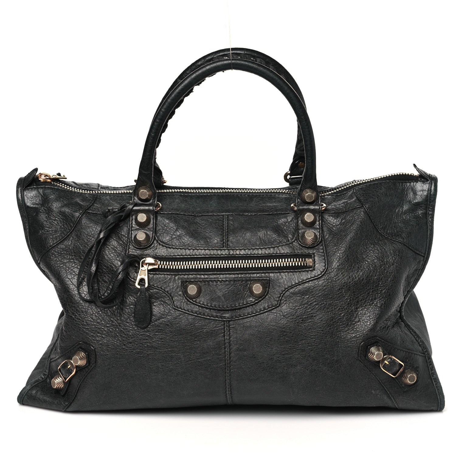 Balenciaga Agneau Giant 12 Rose Gold Hardware Weekender Black 1754546 ...