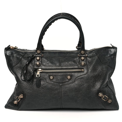 Balenciaga Agneau Giant 12 Rose Gold Hardware Weekender Black 1 of 17