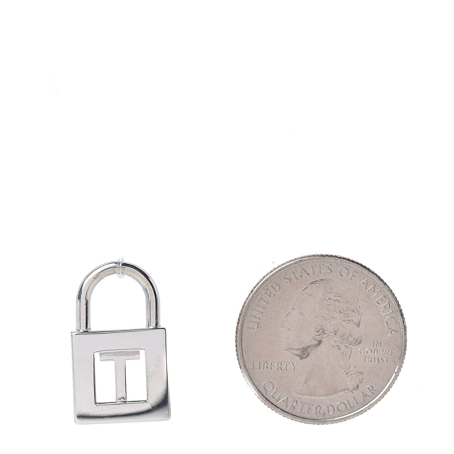 Sterling Silver Letter "T" Lock Charm