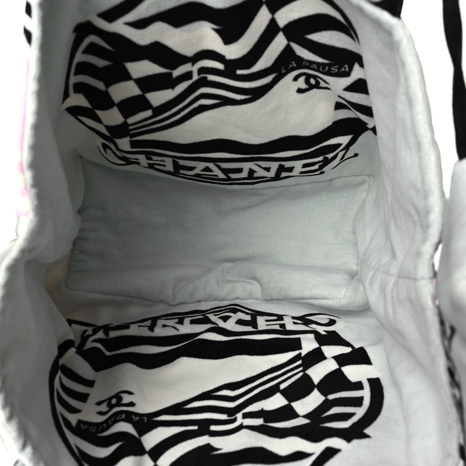 Chanel Terry Cloth Cotton La Pausa Bay Reversible Beach Tote 6 of 11