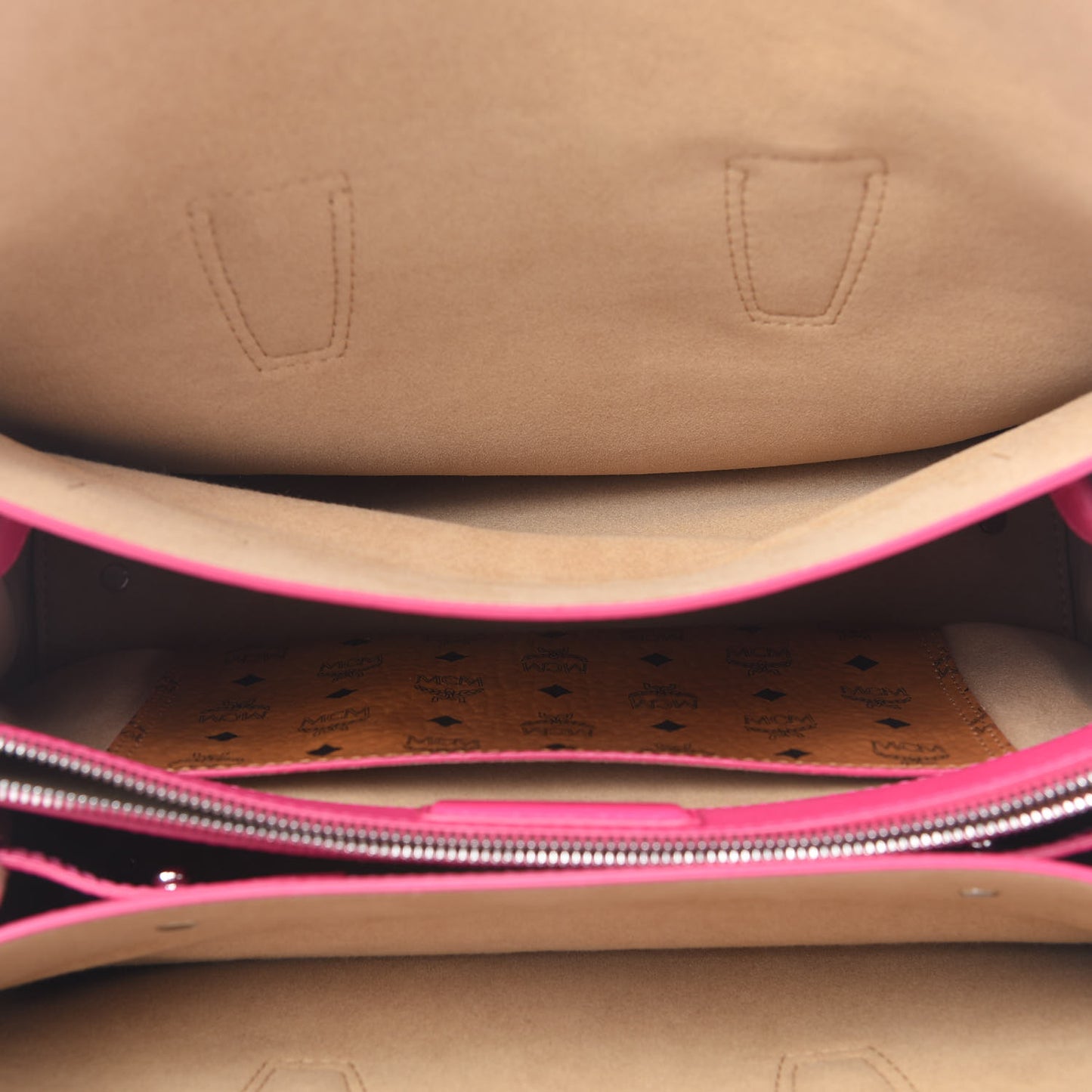 Grained Calfskin Medium Milla Tote Beetroot Pink