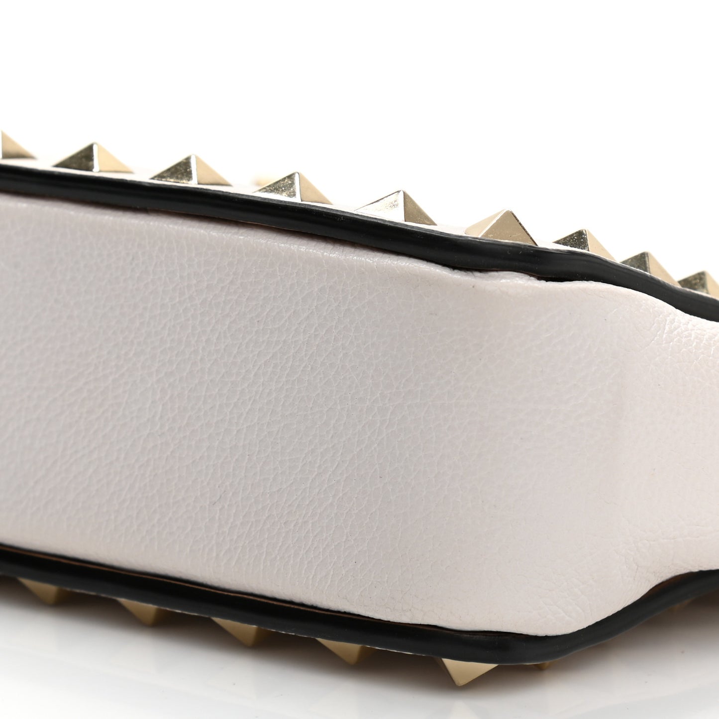 Vitello Rockstud Chain Clutch White
