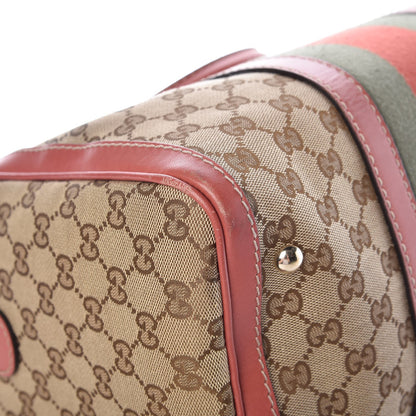 Gucci Monogram Medium Vintage Web Boston Pink 17 of 25