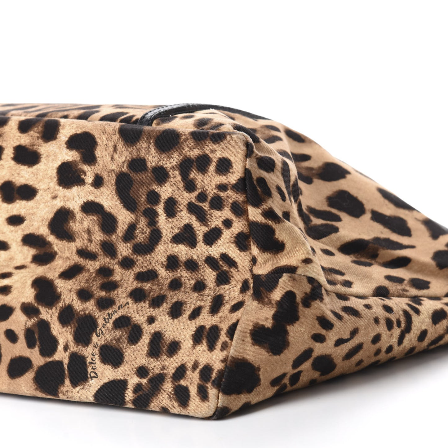 Leopard Print Canvas Calfskin Animalier Tote Black