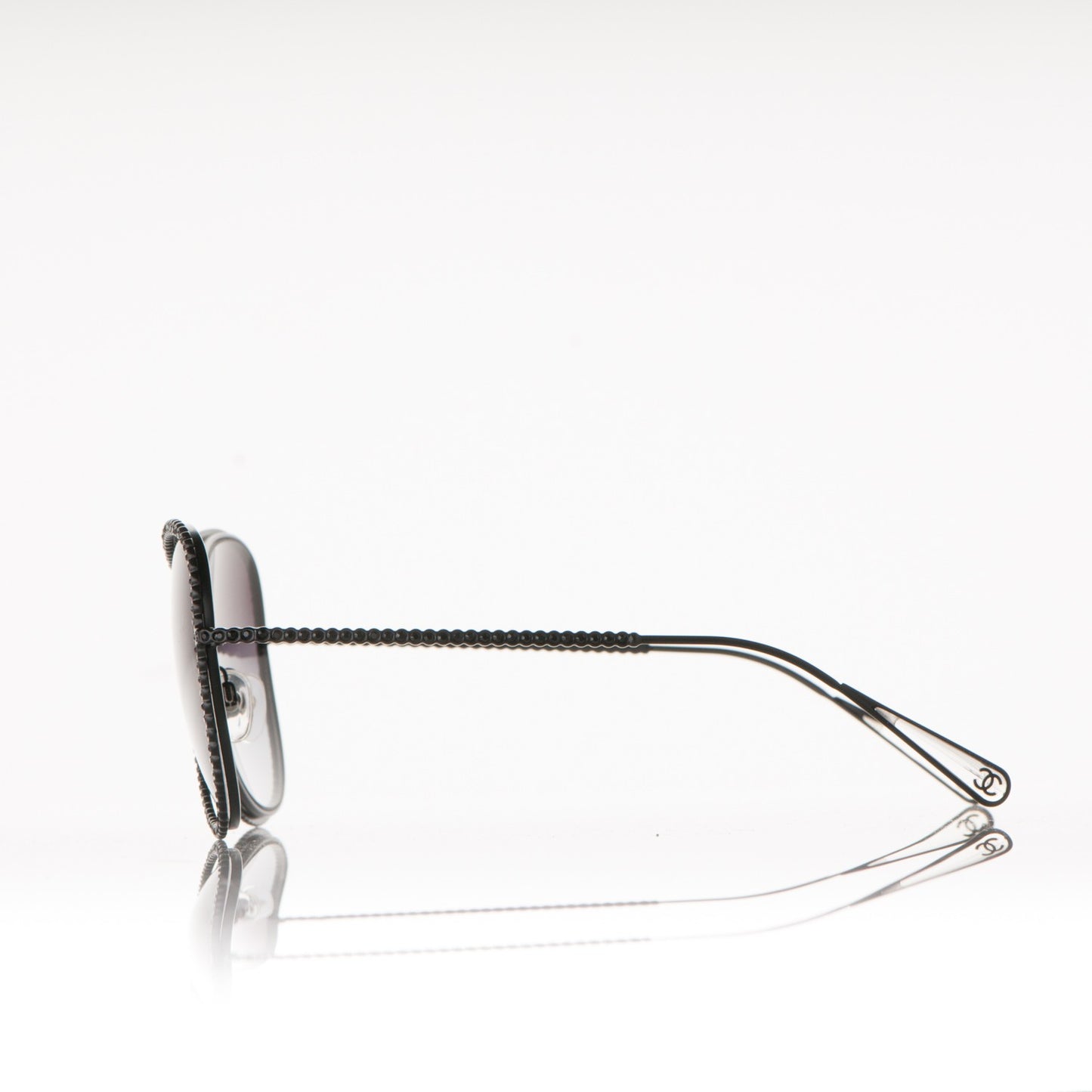 Crystal Aviator Sunglasses 71108 Black