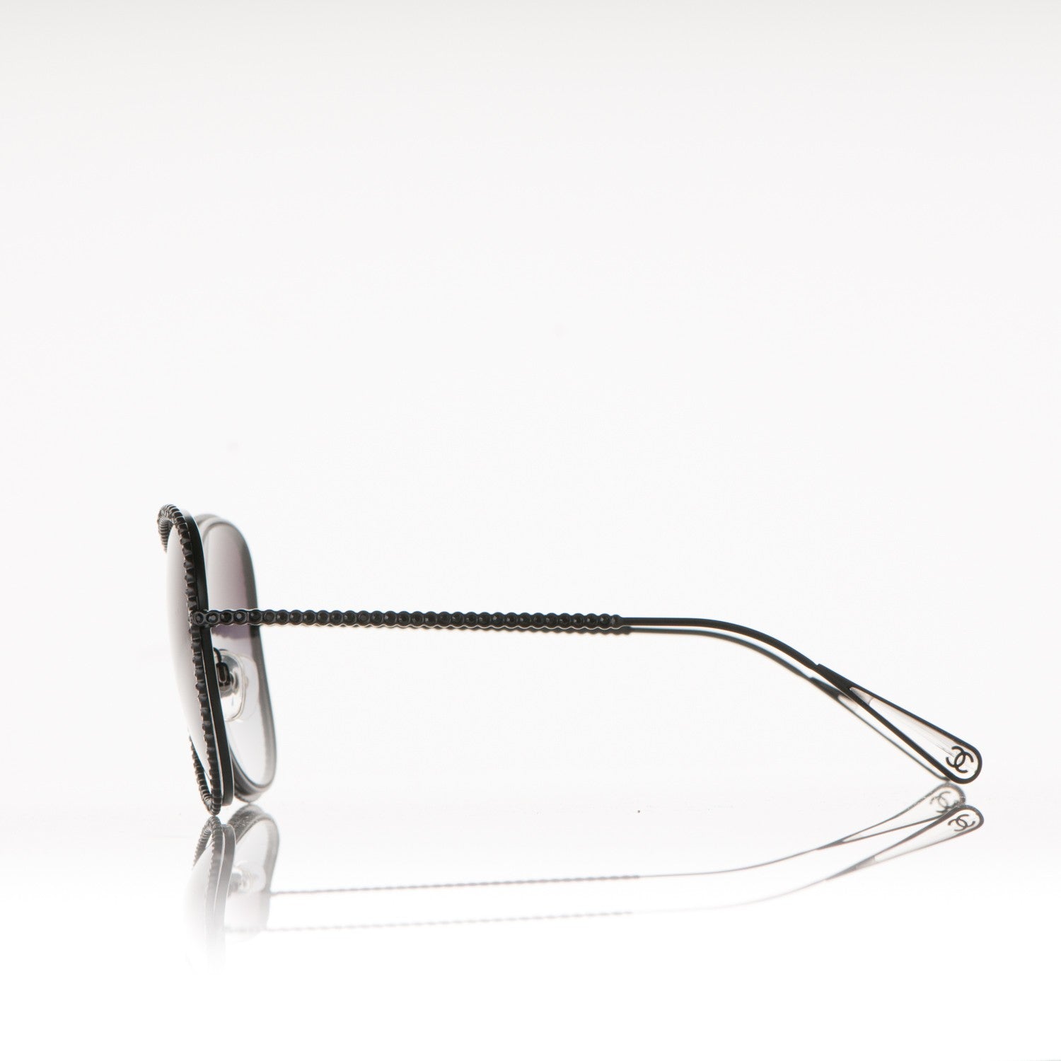 Chanel Crystal Aviator Sunglasses 71108 Black 4 of 10