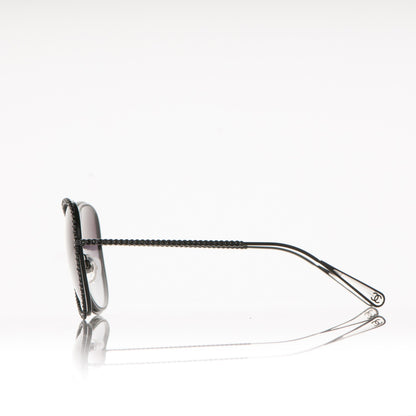 Chanel Crystal Aviator Sunglasses 71108 Black 4 of 10