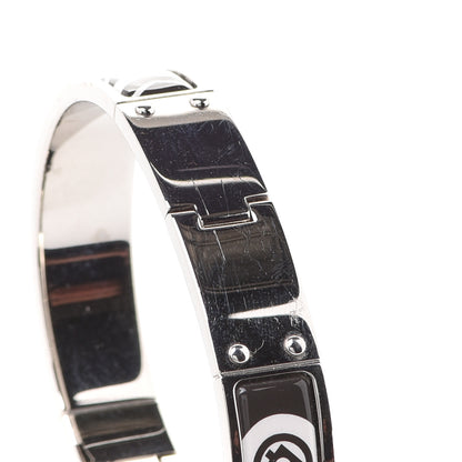 Hermes Enamel Printed Narrow Washington's Carriage Tattoo Hinged Bracelet S Faux Gris 12 of 12