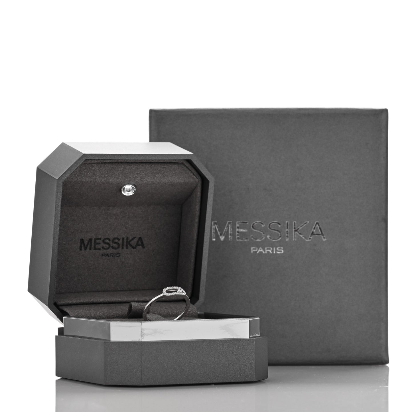 18K White Gold Diamond Move Uno Ring 54 7