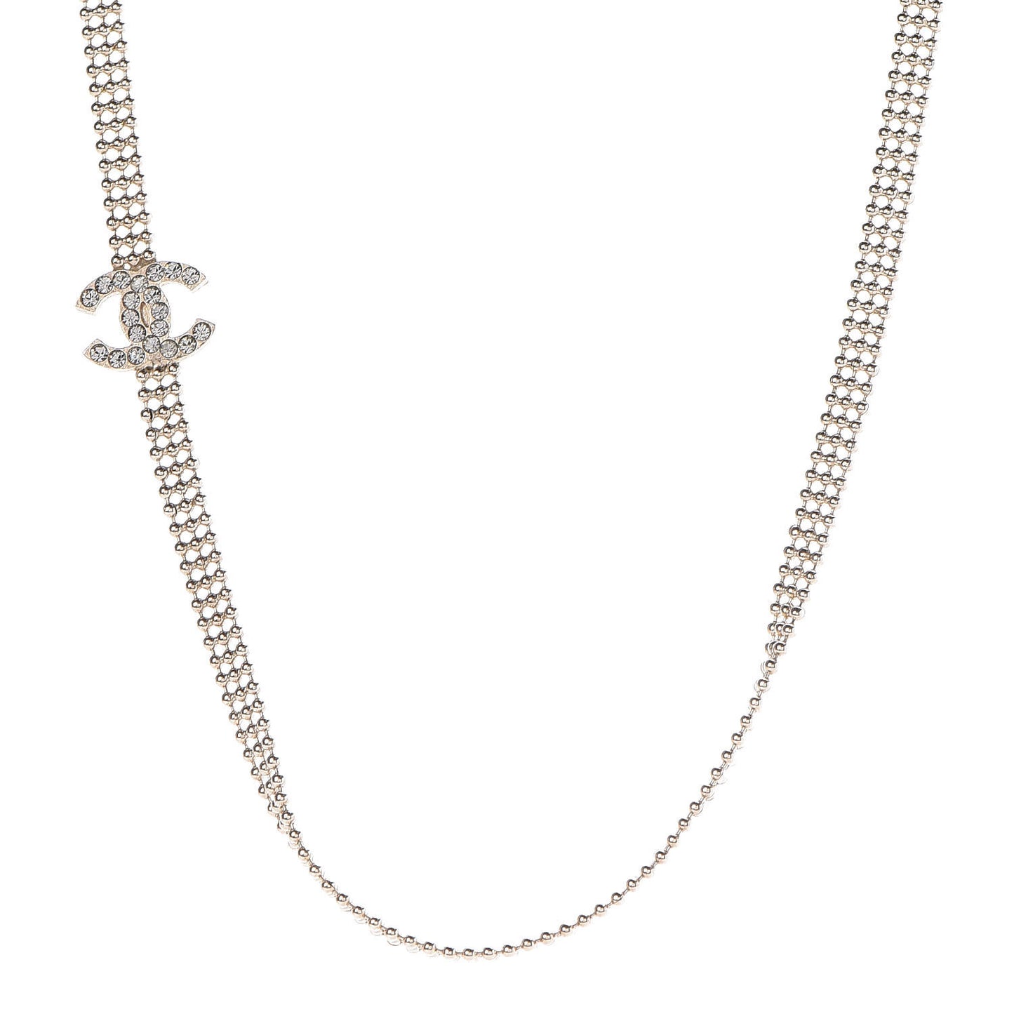 Crystal CC Necklace Gold