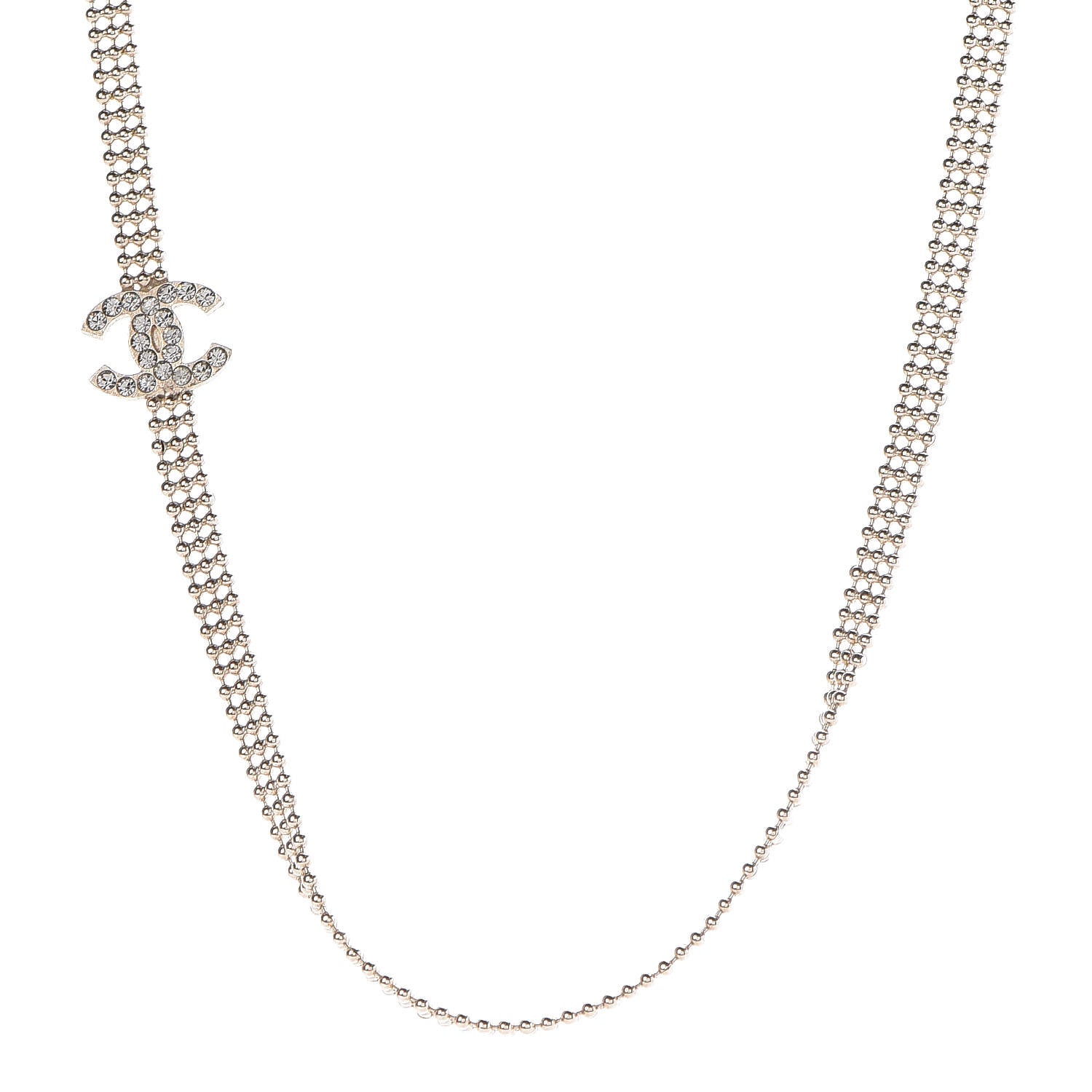 Chanel Crystal CC Necklace Gold 1 of 7