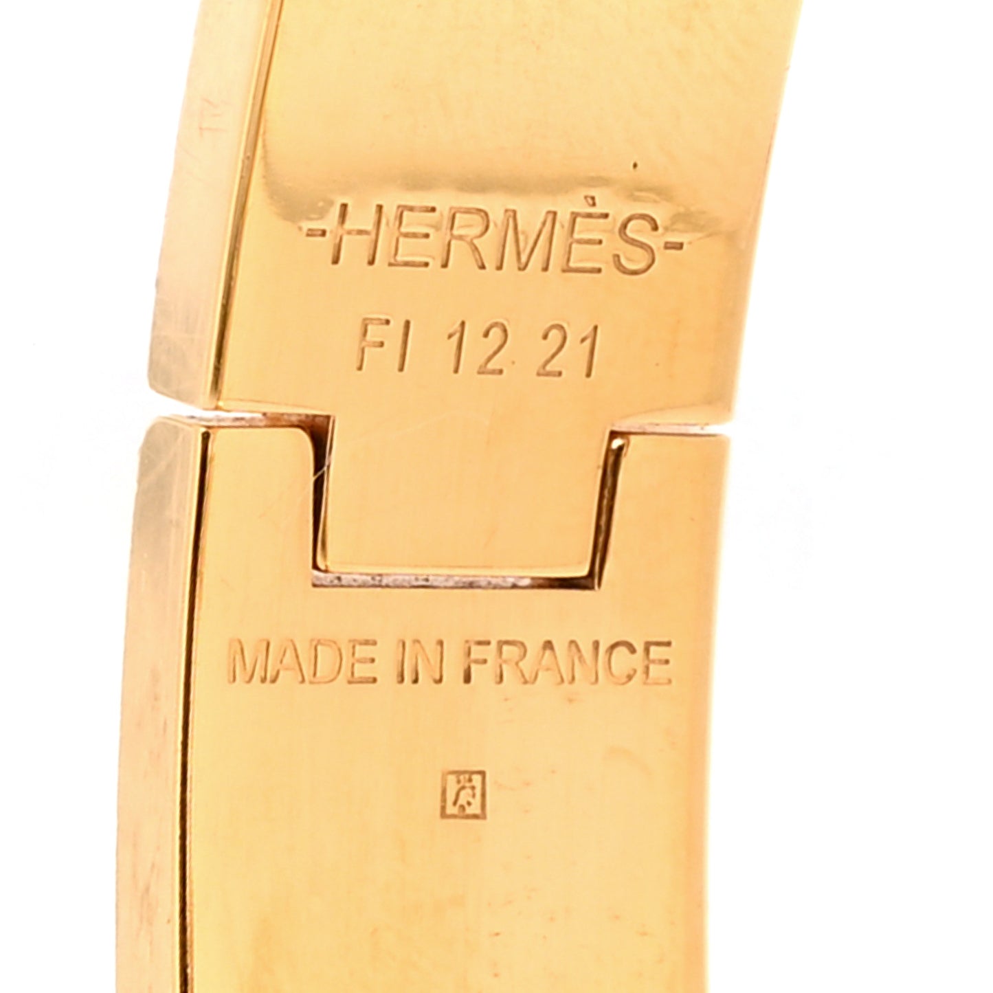 Enamel Narrow Clic Clac H Bracelet GM Marron Glace