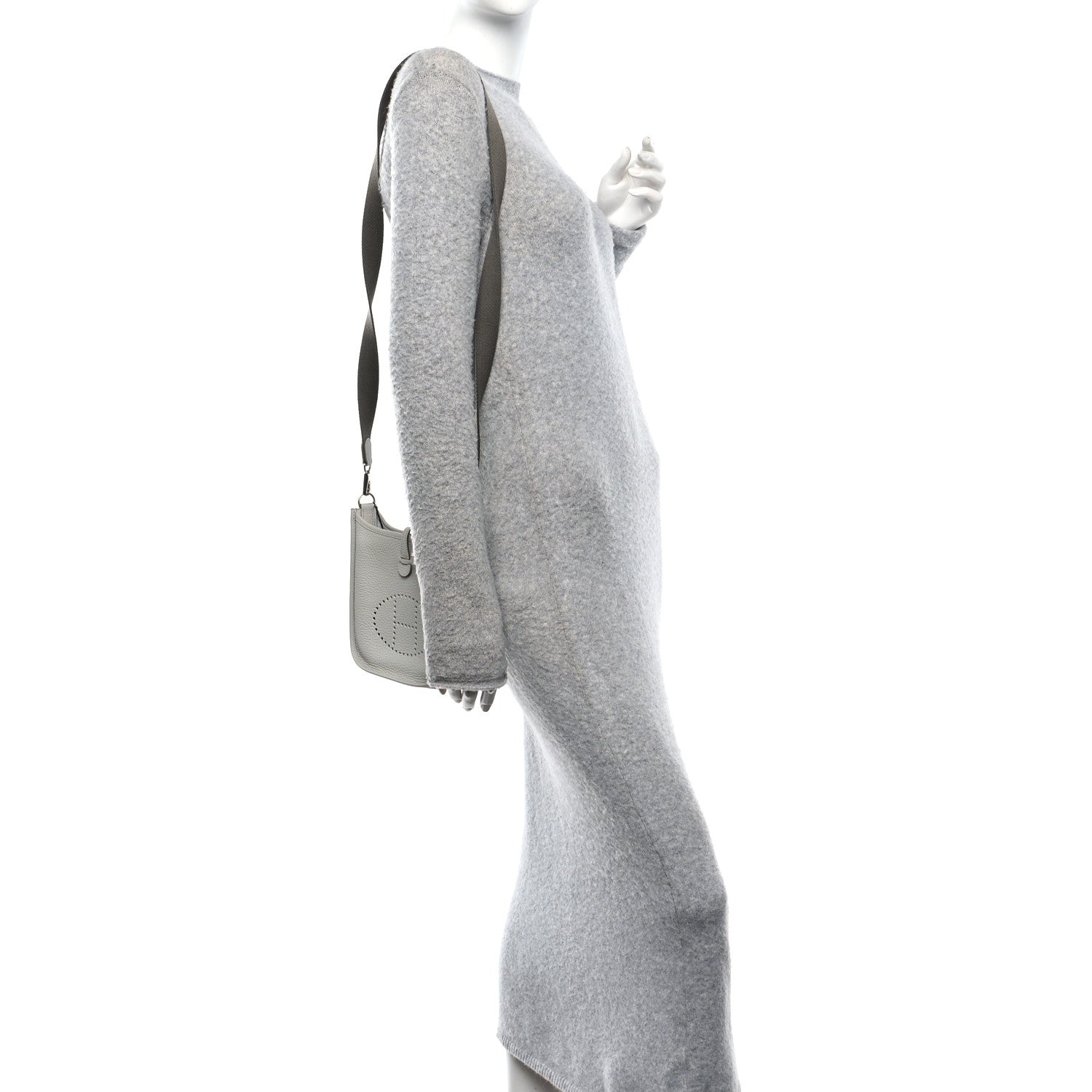 Hermes Taurillon Clemence Amazone Evelyne TPM Gris Perle Etain 2 of 10