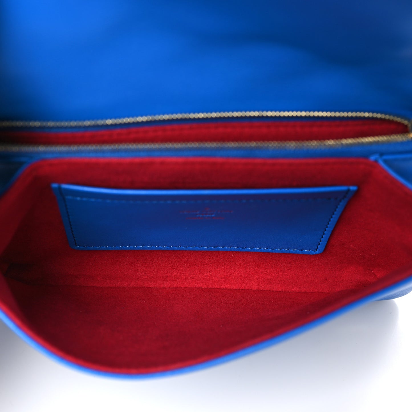 LOUIS VUITTON Lambskin Embossed Monogram Vuittamins Pochette Coussin Blue Red