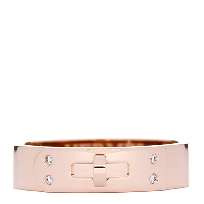 Hermes 18K Rose Gold Diamond PM Kelly Ring 56 7.5 1 of 5