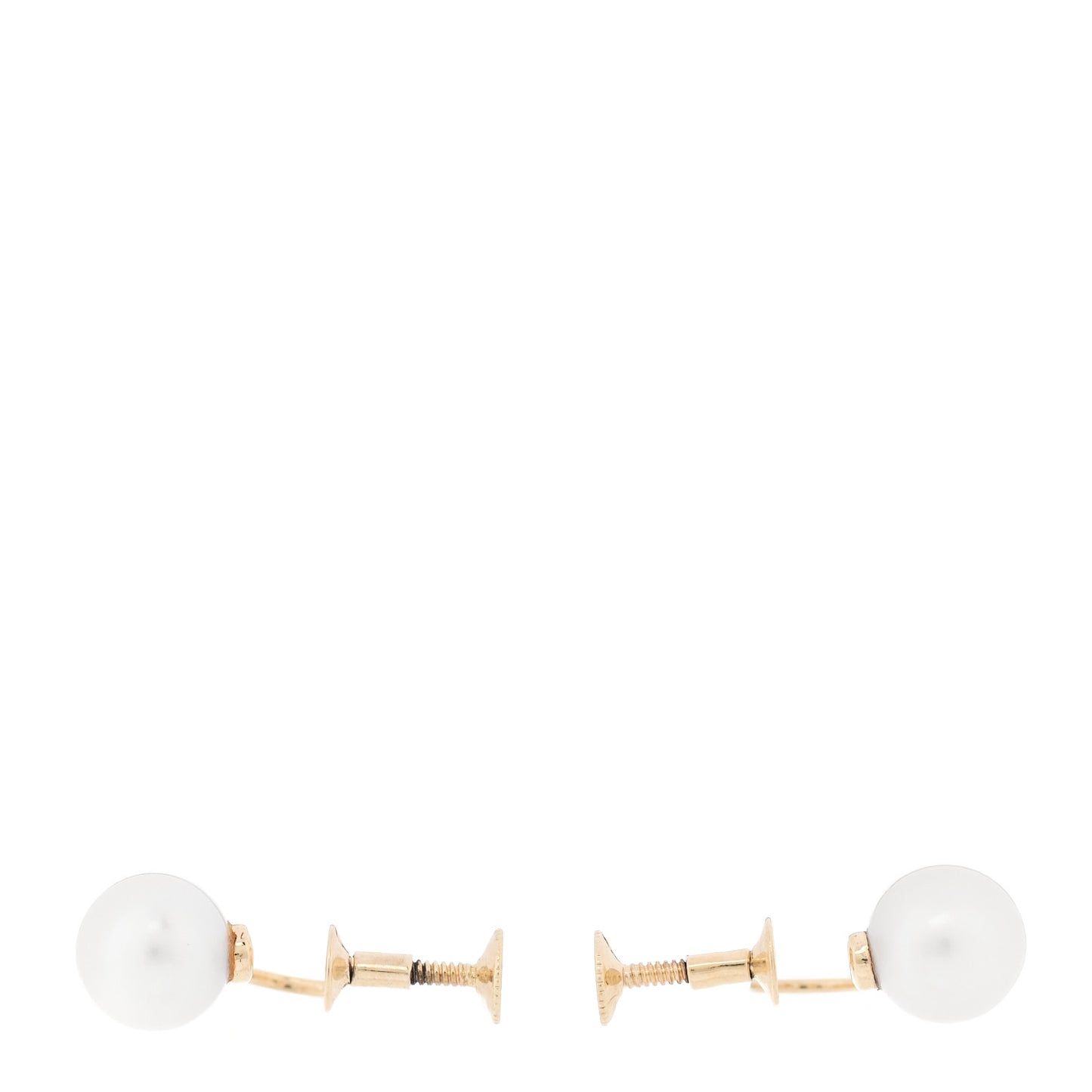 14K Yellow Gold Akoya Cultured Pearl 8-8.5mm Screw Back Earrings