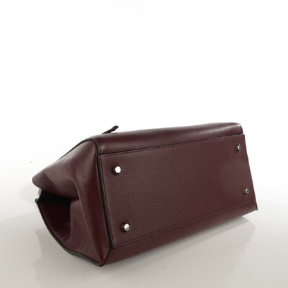 Celine Drummed Calfskin Large Edge Shoulder Bag Burgundy 4 of 7