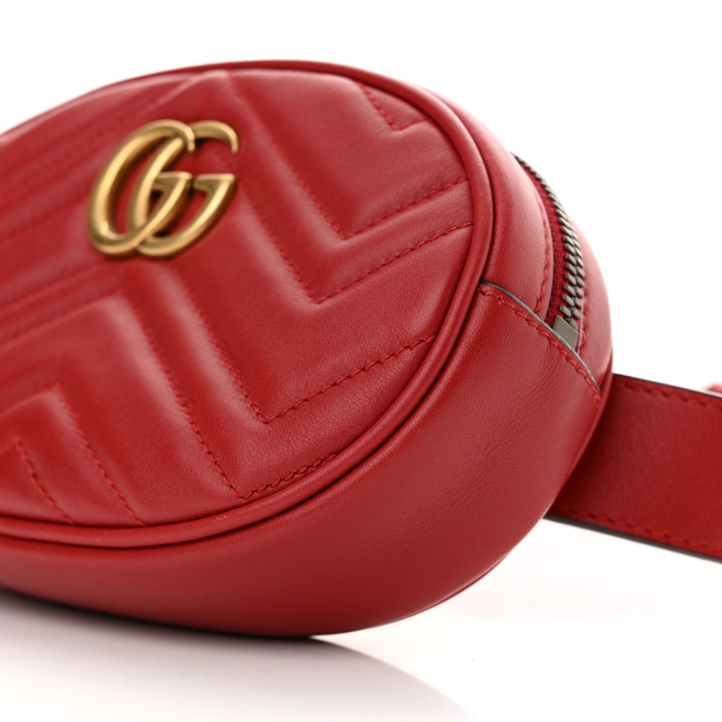 Calfskin Matelasse GG Marmont Belt Bag 75 30 Hibiscus Red