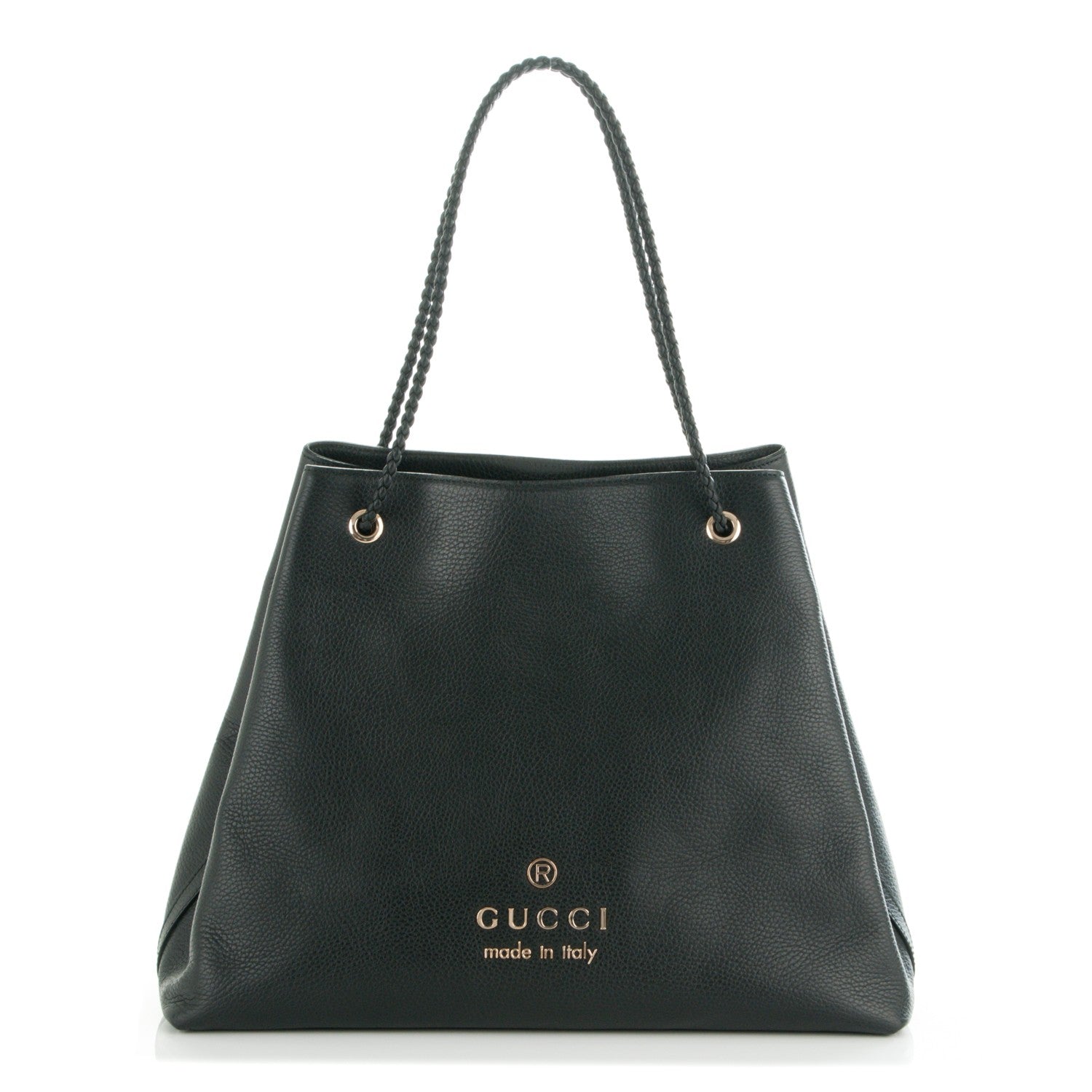 Gucci Calfskin Large Gifford Braided Handle Tote Black 1 of 7