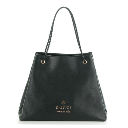 Gucci Calfskin Large Gifford Braided Handle Tote Black 1 of 7