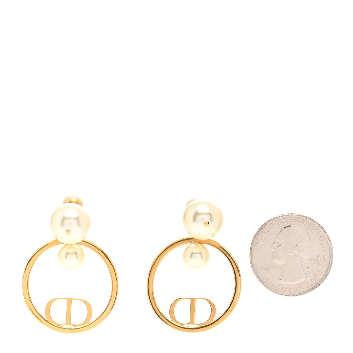 Christian Dior Pearl 30 Montaigne Earrings Gold 2 of 4