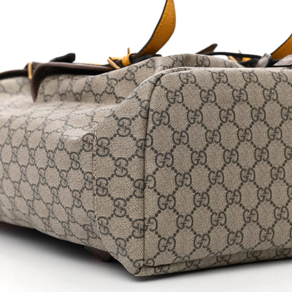 Gucci Soft GG Supreme Monogram Neo Vintage Double Buckle Backpack Beige New Acero Crop 9 of 10
