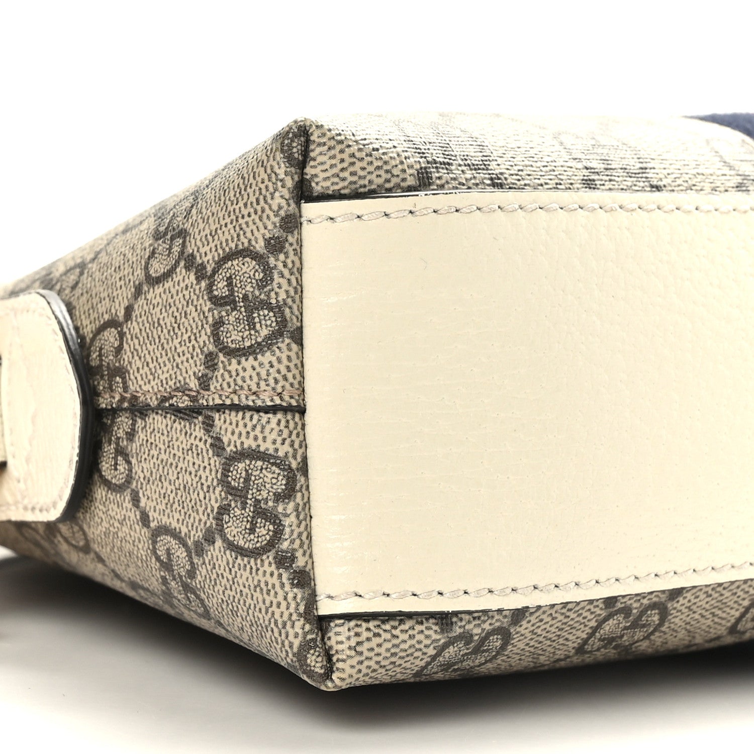 Gucci GG Supreme Monogram Textured Dollar Calfskin Web Small Ophidia Dome Shoulder Bag Beige Ebony Mystic White 8 of 9