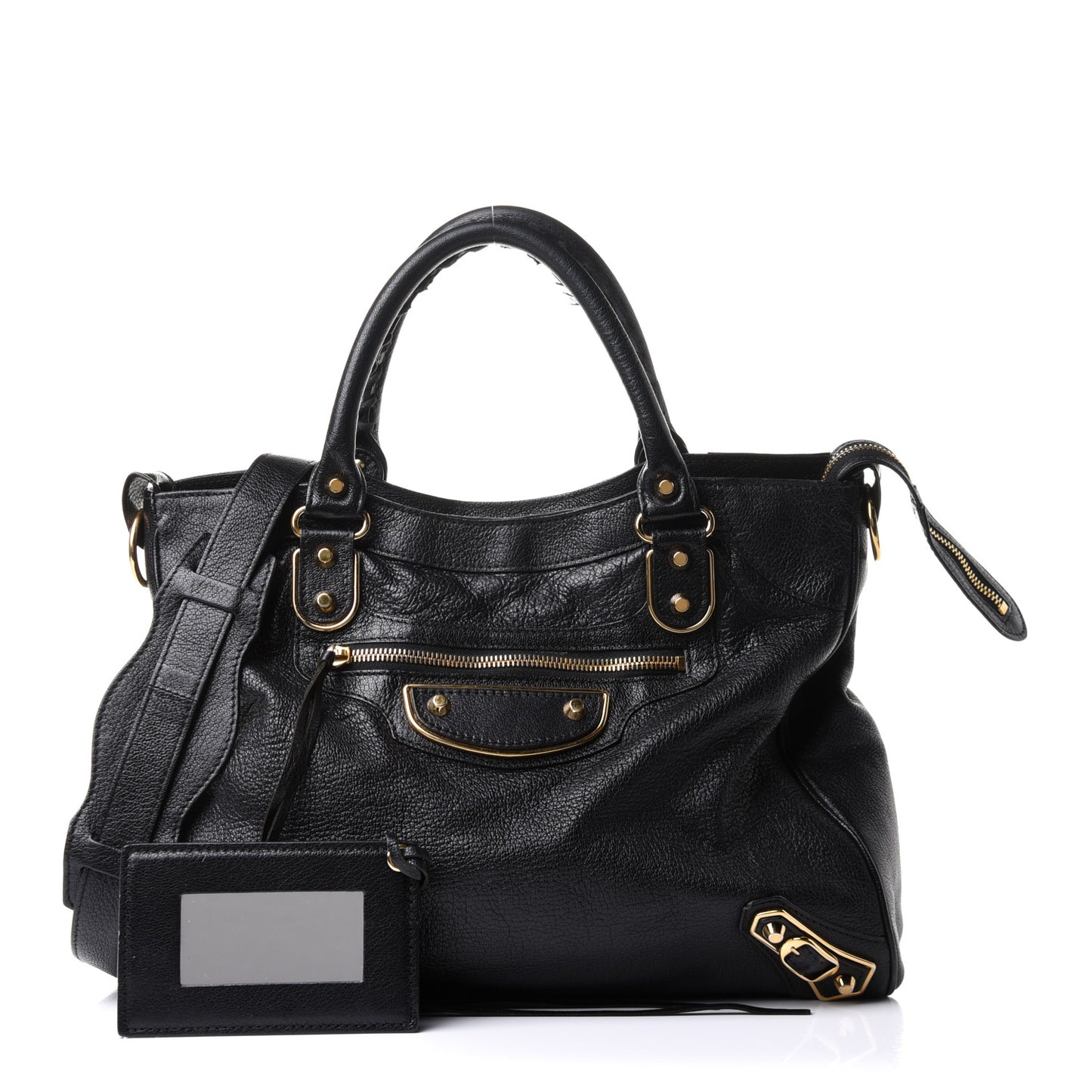 Chevre Gold Metallic Edge Hardware Velo Black