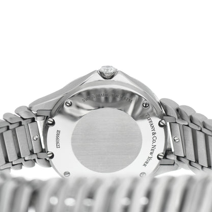 Tiffany Stainless Steel Diamond Bezel 28mm Metro 2-Hand Quartz Watch Ice Blue 4 of 4