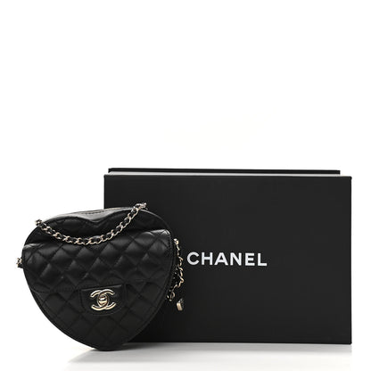 Chanel Lambskin Quilted CC In Love Heart Bag Black 11 of 11