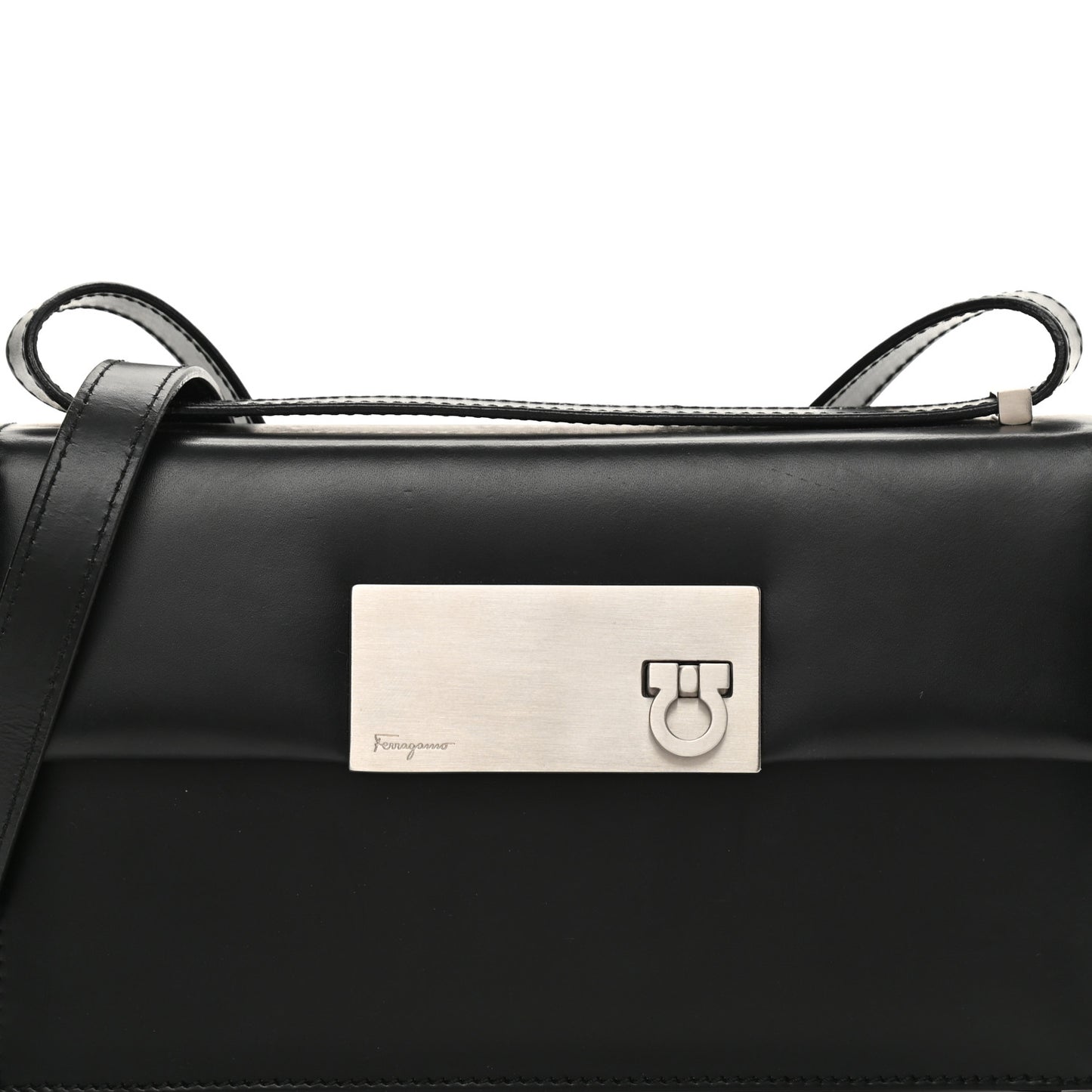 Calfskin Gancio Shoulder Bag Black