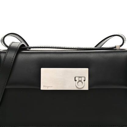 Salvatore Ferragamo Calfskin Gancio Shoulder Bag Black 7 of 12