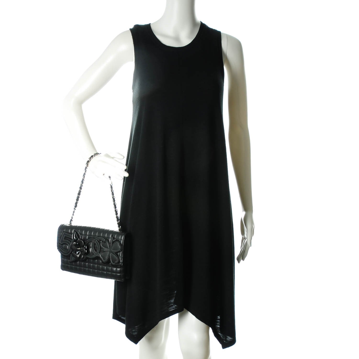 Chanel Lambskin Camellia N°5 Flap Bag Black 2 of 7