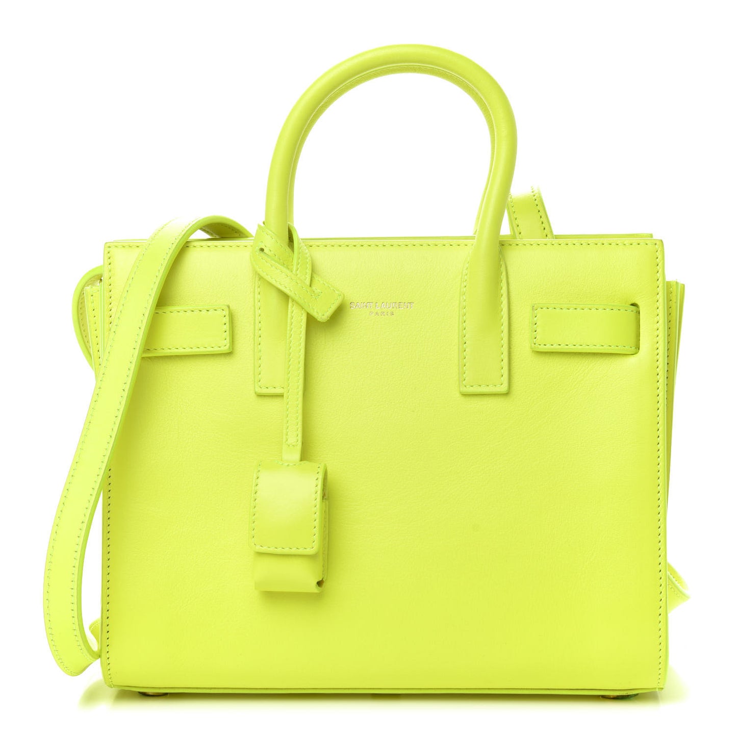 Calfskin Nano Sac De Jour Neon Yellow