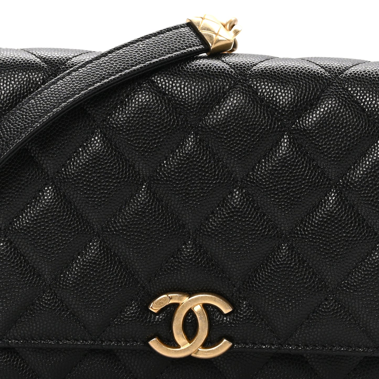 Caviar Quilted Bracelet On Chain Wallet On Chain WOC Black